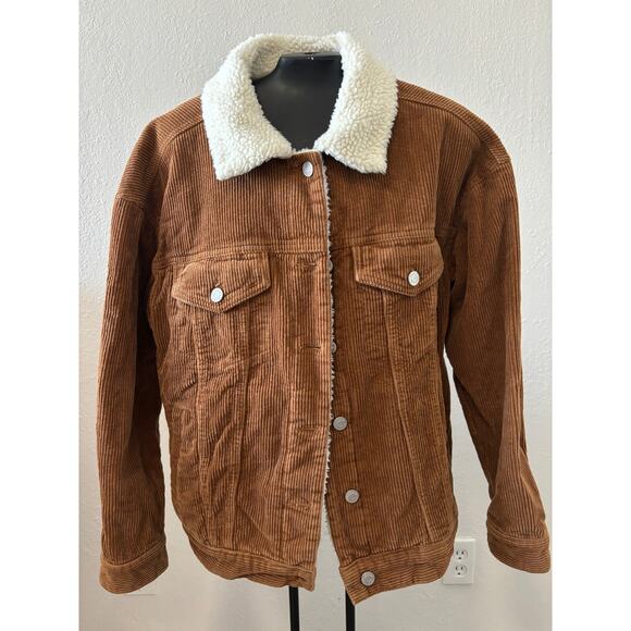 PacSun Jackets & Blazers - Pacsun Jacket Sherpa Lined Trucker Style Brown Corduroy Size XS